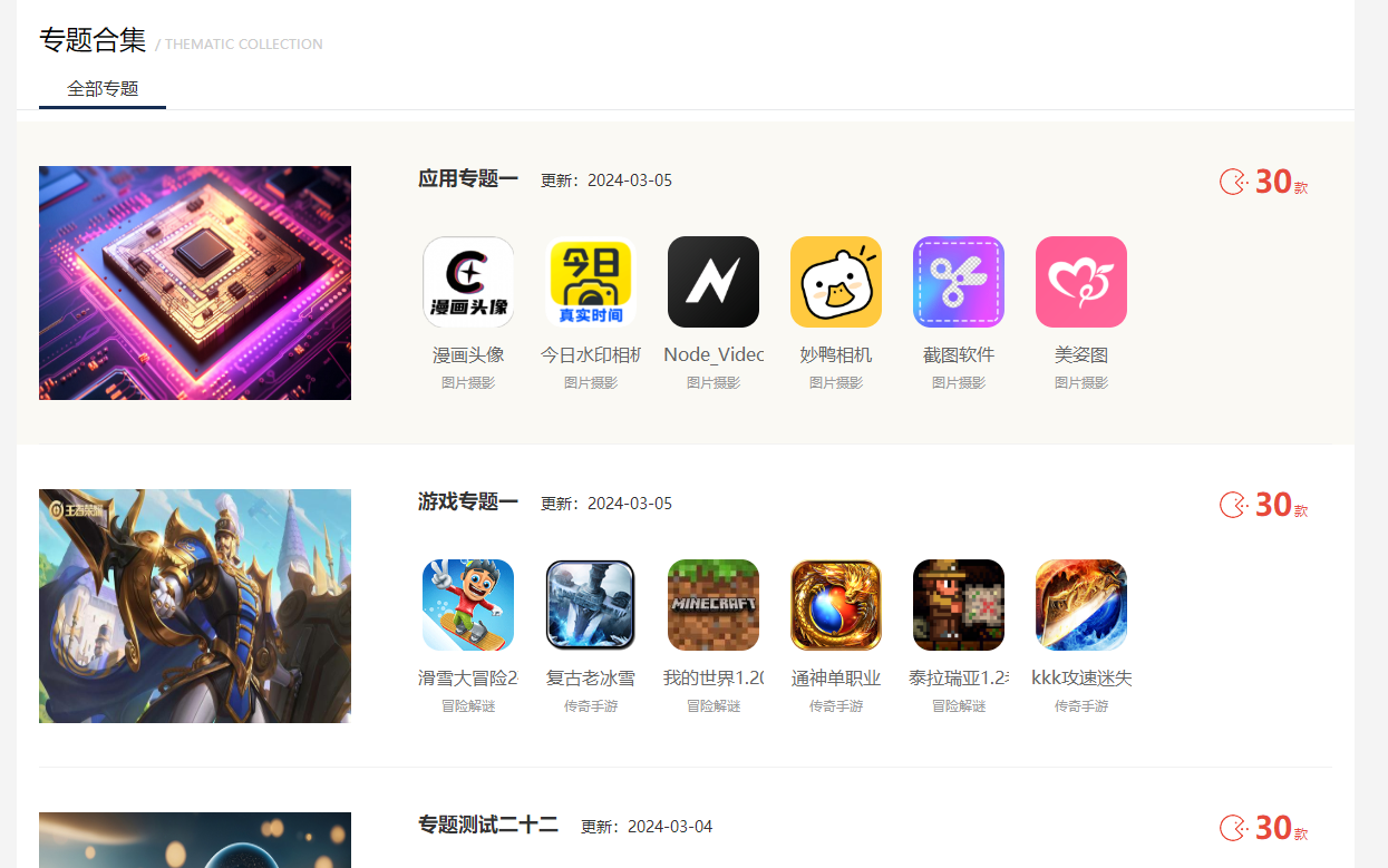 帝国CMS自定义专题列表模板list.var中获取对应专题下的信息、信息数量及信息所属栏目名称